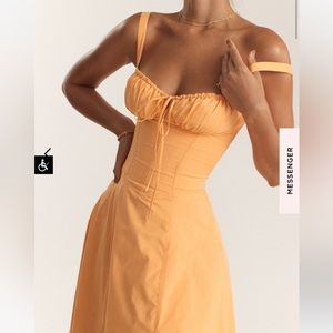 House of CB Carmen dress in Tangerine